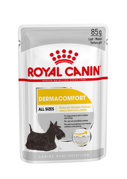 Royal Canin Dermacomfort 85g dog pouch for skin irritation, supports healthy skin, balanced nutrition – Keans Claremorris