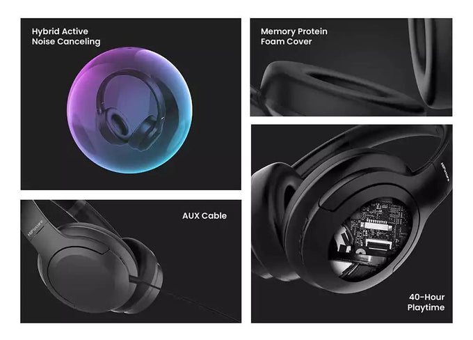 Hi Future Tour Pro Hybrid Ai Bt V5.2 Black with 35 Hr Battery – Wireless Earbuds, Keans Claremorris