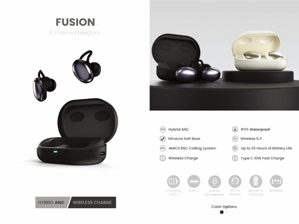 Hi Future Fusion Hybrid ANC Earpods Black with Noise Cancellation – Wireless Earbuds | Keans Claremorris
