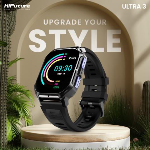 Hi Future Ultra3 Smart Watch Black with heart rate, blood oxygen sensor, IP68 water-resistant, 7-day battery – Keans
