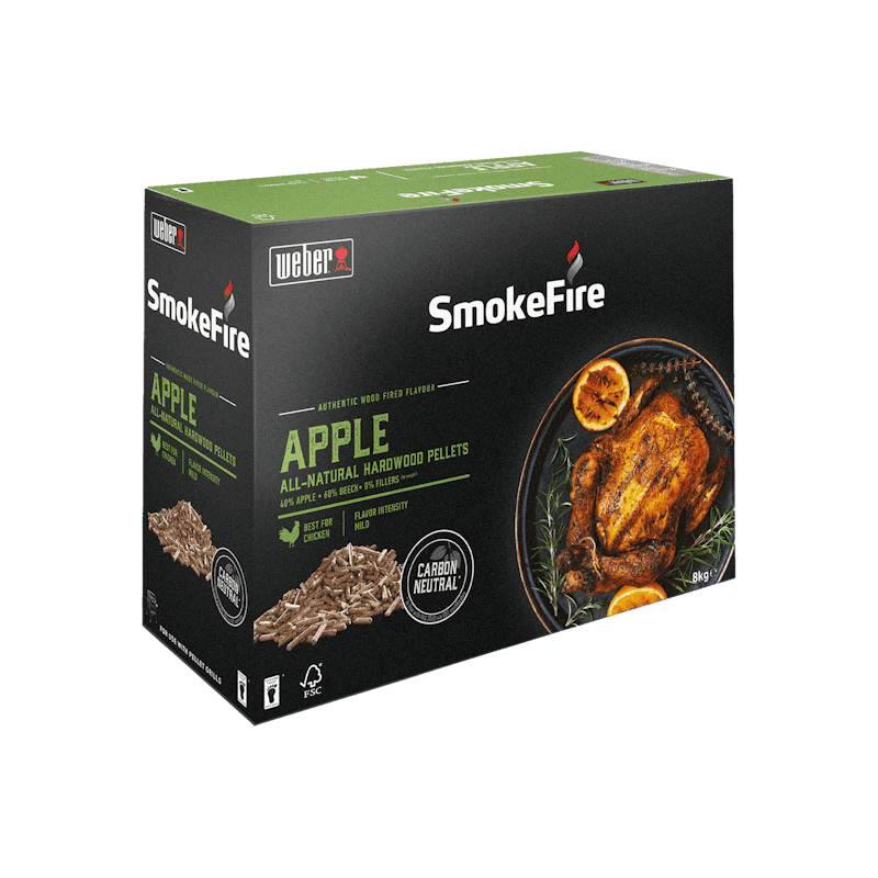 Wood Pellets FSC Apple 8kg, 40% apple wood, 60% beech, no fillers, eco-friendly BBQ fuel by Keans Claremorris
