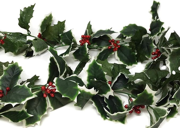 183cm Holly Red Glitter Berry Garland