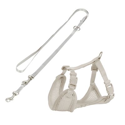 Junior Puppy S-M Grey Soft Harness with Lead for Small Dogs – Comfortable, Adjustable | Keans Claremorris