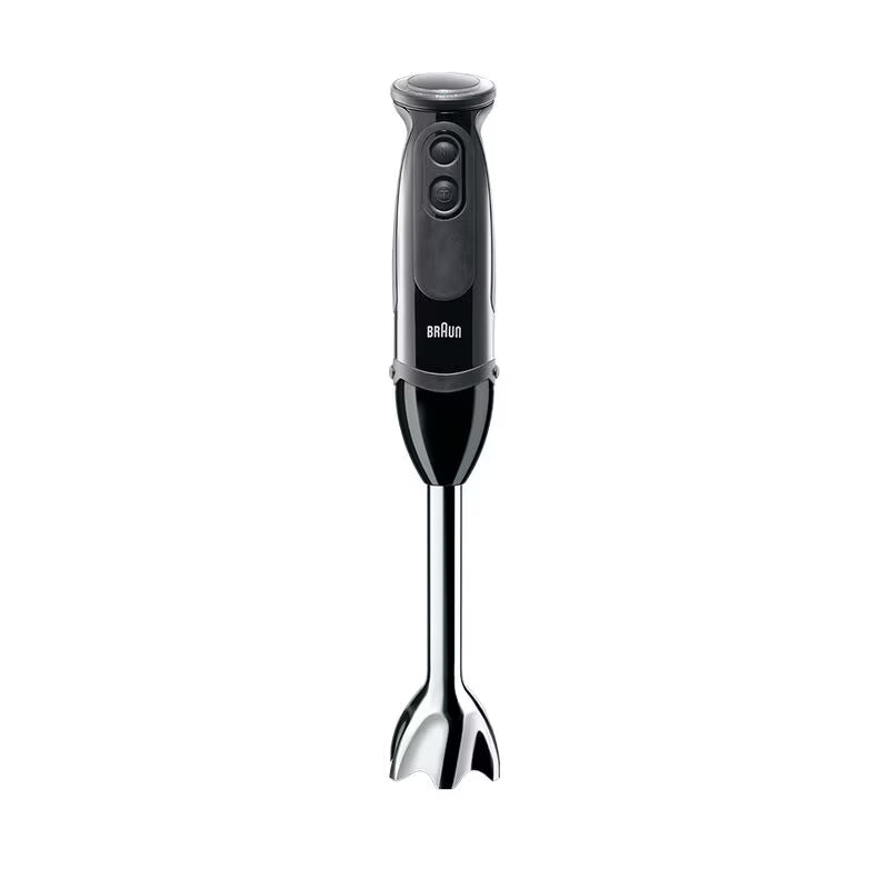 Braun Hand Blender MultiQuick 5 MQ5237BK in black with stainless steel blending shaft on white background