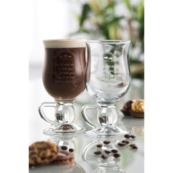 Galway Crystal Irish Blessing Latte Pair set, elegant glassware, perfect gift, available at Keans Claremorris
