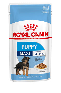 Royal Canin Maxi Adult in Gravy 140g pouch, wet dog food for large breeds, supports digestion and immune health - Keans
