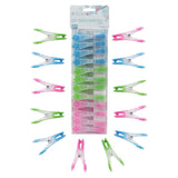 Prism 24 pack soft-touch flower clothes pegs in blue, green, pink with strong springs, cushioned grip – Keans Claremorris