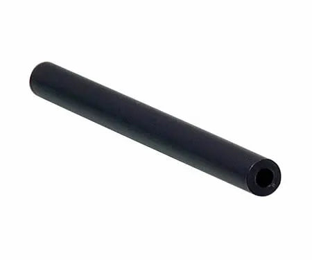 Black flexible 2-meter Insultube wire insulator tube for electric fencing, hollow and cylindrical.