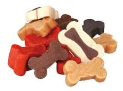 Soft Snack Bony Mix 500g pet treats pack, crunchy bone-shaped snacks, available at Keans Claremorris.