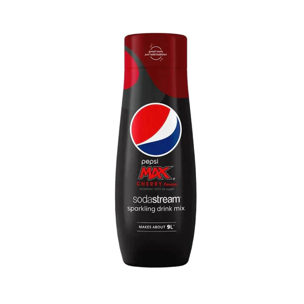SodaStream Pepsi Max Cherry 440ml drink mix, aspartame-free, makes 7-9L fizzy drinks, available at Keans Claremorris.
