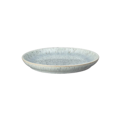 Denby Halo Speckle Medium Coupe Plate with textured finish, perfect for everyday use – available at Keans Claremorris.