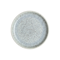 Denby Halo Speckle Medium Coupe Plate 21cm stoneware, oven-safe, handcrafted with unique speckled glaze, available at Keans