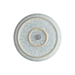 Denby Halo Speckle Medium Coupe Plate with speckled glaze, durable stoneware, available at Keans Claremorris.