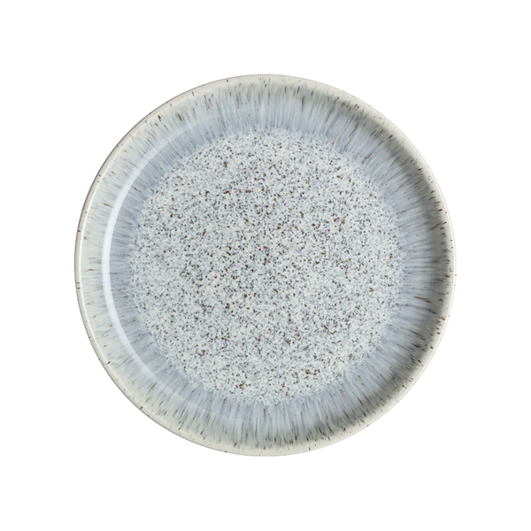 Denby Halo Speckle Coupe Dinner Plate 26cm stoneware with unique two-tone glaze, durable finish, available at Keans