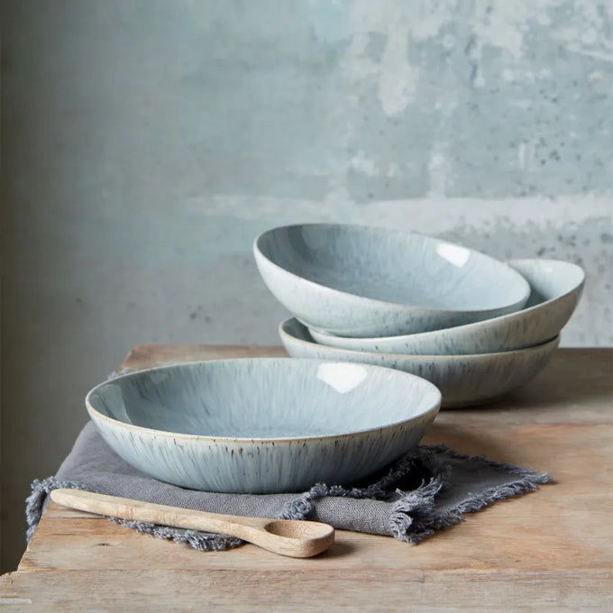 Denby Halo Speckle Pasta Bowl with textured glaze, perfect for serving pasta – available at Keans Claremorris.