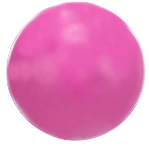 Pink 7cm natural rubber dog ball, durable, quiet roll and bounce, ideal for fetch and indoor/outdoor play – Keans Claremorris