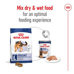 Royal Canin Maxi Adult Dog Food 15kg bag for large breed dogs available at Keans Claremorris