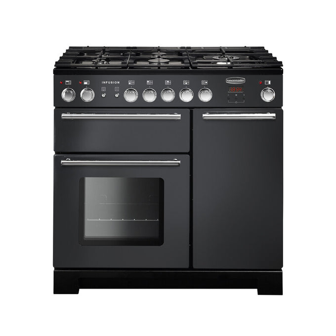 Rangemaster Infusion 90CM Dual Fuel Range Cooker with oven and gas burners - available at Keans Claremorris