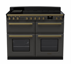 Rangemaster Induction Estel Deluxe 110cm Slow Cook Oven Antique Brass Trim