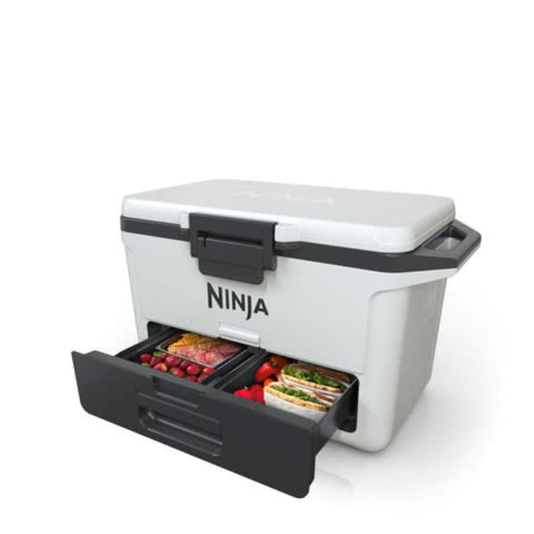 Ninja FrostVault 47L Hard Cooler in Cloud White with FrostVault tech, 5-day ice retention, dry zone, durable design – Keans