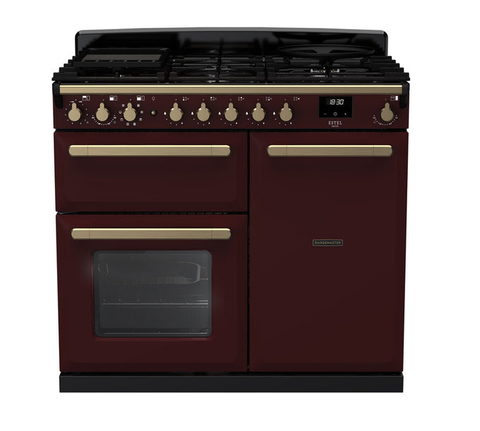 Rangemaster Dual Fuel Estel Deluxe 100cm Antique Brass Trim - Image 4