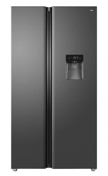 TCL RP503SSF0UK American Style Fridge Freezer with Water Dispenser | Dark Silver