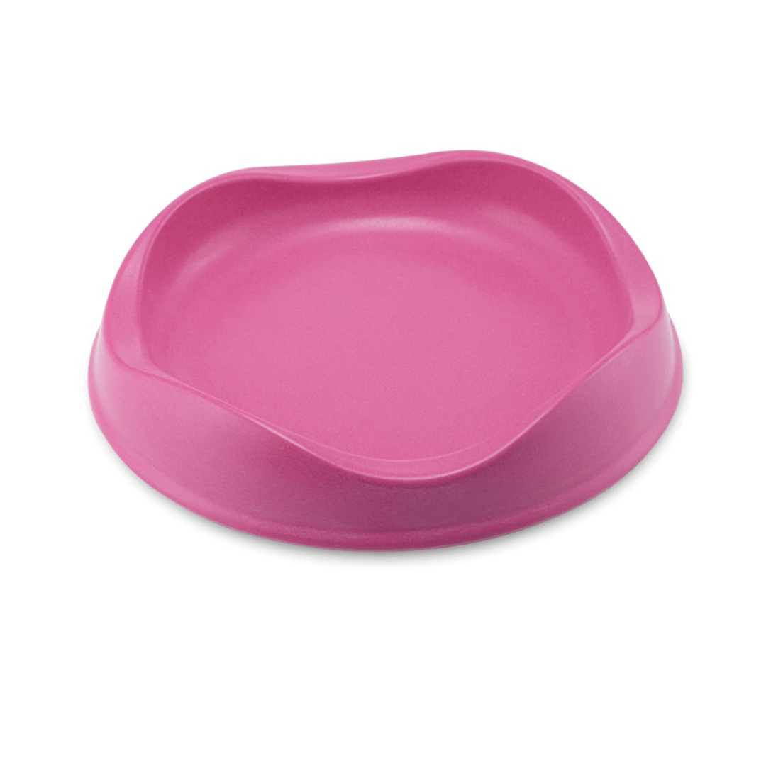 Beco Cat Bowl in Pink with bamboo, non-slip base, easy handle – eco-friendly pet bowl from Keans Claremorris