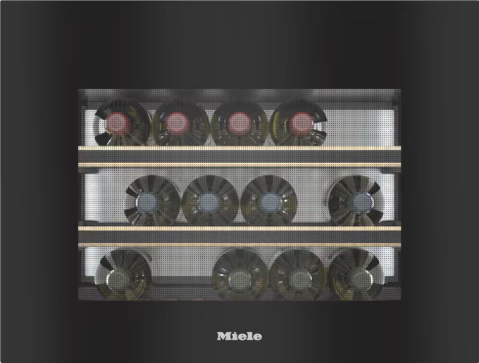 Miele KWT 7112 iG 45cm Wine Cooler 3 Bottle Racks, Obsidian Black Glass - Image 1