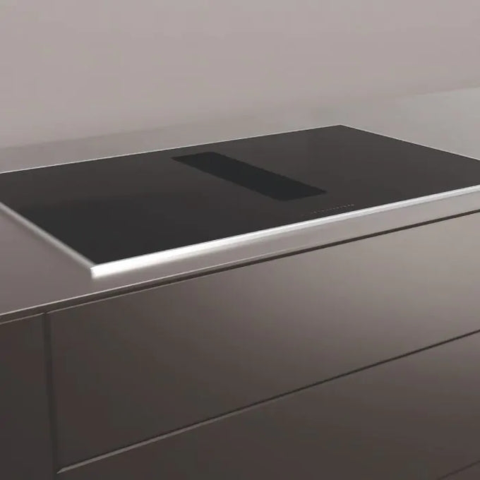 Miele KMDA7272FR-U 80cm black induction hob with 4 cooking zones and downdraft extractor, available at Kean’s Claremorris –