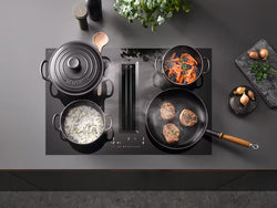 Miele KMDA 7676-1 FL Black Hob with Extractor 80cm