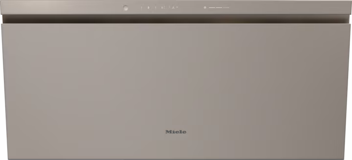 Miele DAH 4980 Sienna 90cm wall-mounted hood in pearl beige with sleek flat front and touch controls.