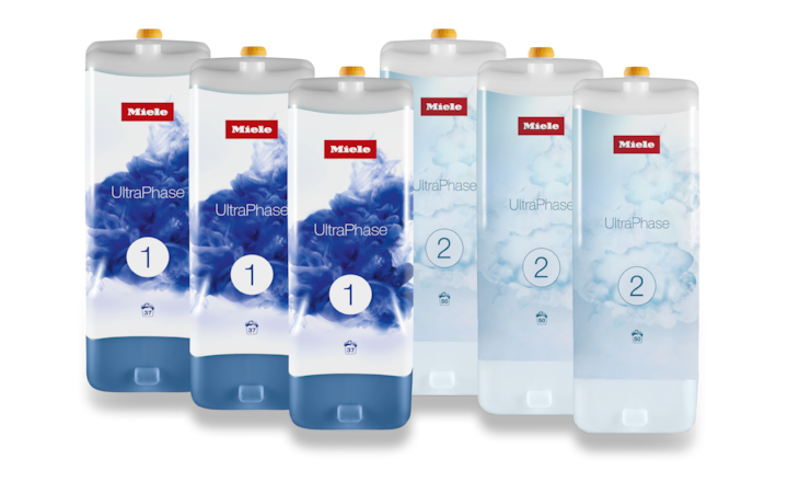 Miele UltraPhase 1 & 2 detergent set, 6-pack for bright colors, stain removal, eco-friendly, fits Miele W1 TwinDos – Keans