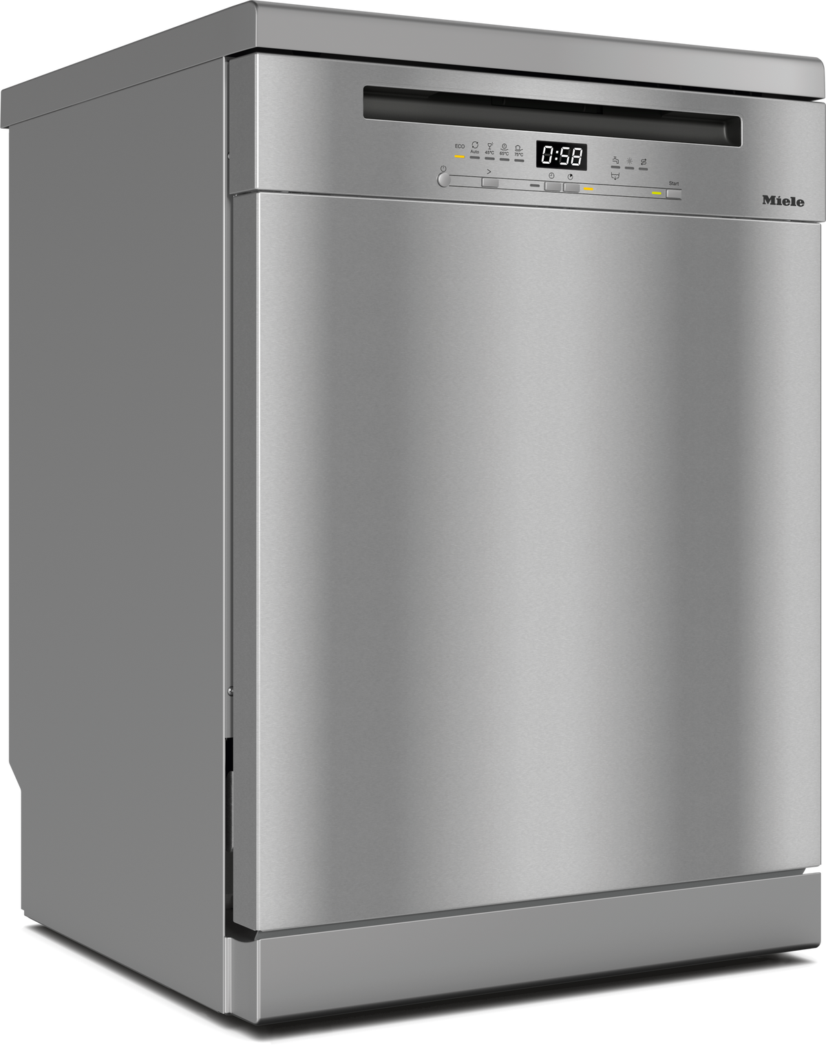 Miele G 5811 SC dishwasher in CleanSteel finish with digital display and control panel on front