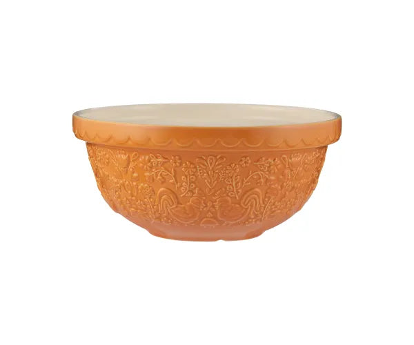 Mason Cash Home To Roost 24cm earthenware mixing bowl with embossed hen design, durable, dishwasher safe, at Keans