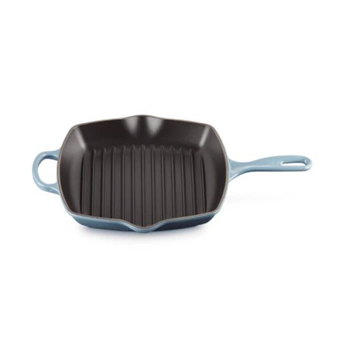 Le Creuset 26cm Chambray Cast Iron Square Grillit skillet, durable, versatile, enamel-coated, dishwasher safe – Keans