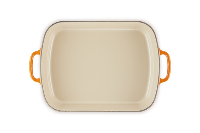 Le Creuset 33cm Cast Iron Rectangular Roaster Volcanic - Image 4