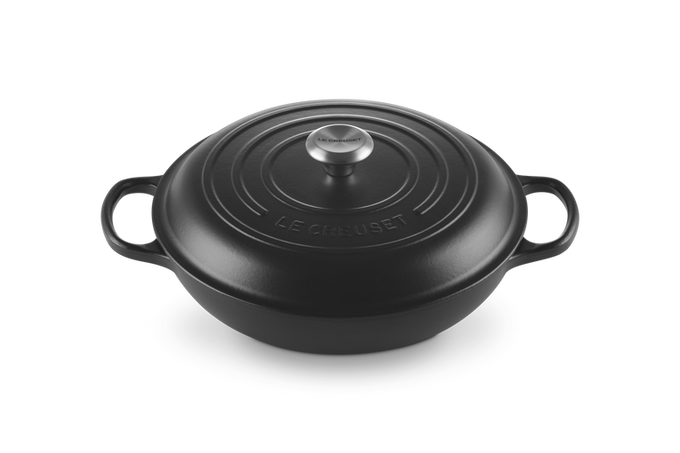 Le Creuset Signature Cast Iron Shallow Casserole 30cm Satin Black - Image 2