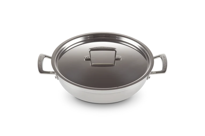 Le Creuset Classic 3-ply Stainless Steel Shallow Casserole 26cm - Image 2