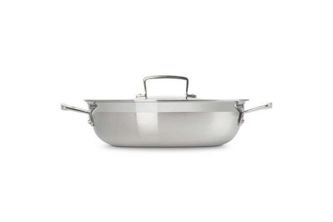 Le Creuset Classic 3-ply Stainless Steel Shallow Casserole 26cm - Image 3