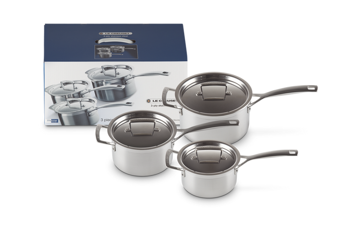 Le Creuset  3Ply 3piece Cookware Set - Image 2