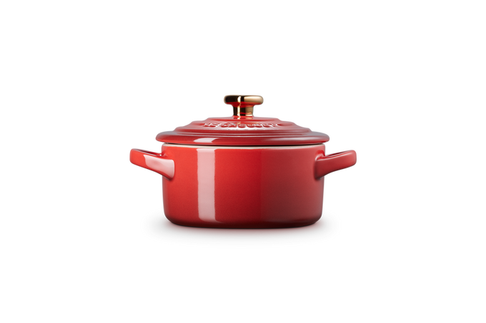 Le Creuset Heart Mini Round Casserole 250ml Cerise with Heart Knob - Keans Claremorris