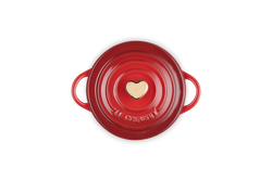 Le Creuset Heart Mini Round Casserole 250ml Cerise with Heart Knob - Keans Claremorris