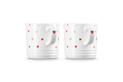 Le Creuset Set 2 Heart Detail Mugs White 350ml