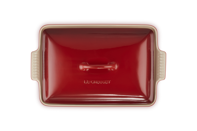 Le Creuset 33cm Rectangular Dish w/lid Cerise - Image 4