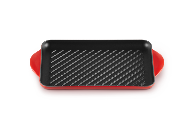 Le Creuset 32cm Cerise Traditional Rectangular Grill Pan - Durable Cast Iron Grill, Keans Claremorris