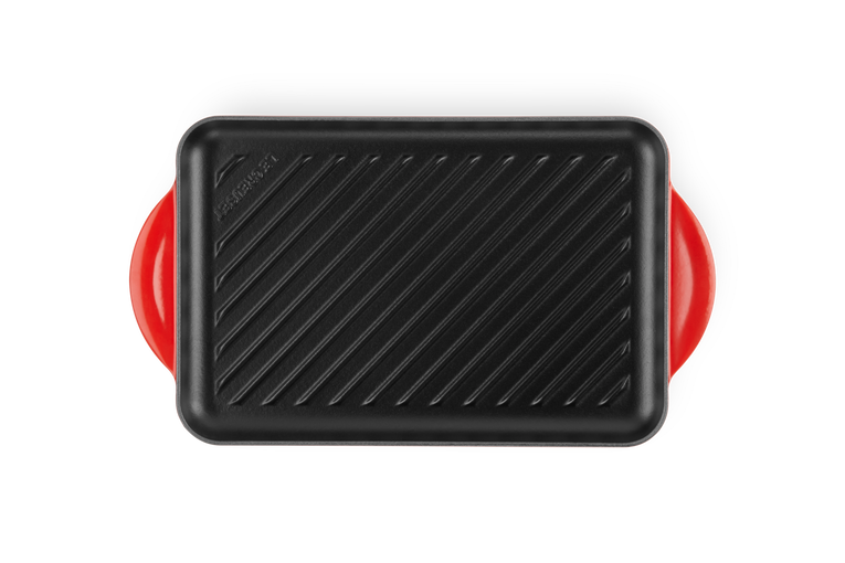Le Creuset Traditional 32cm Rectangular Grill Pan in Cerise Red – Durable Cast Iron Cookware | Keans Claremorris