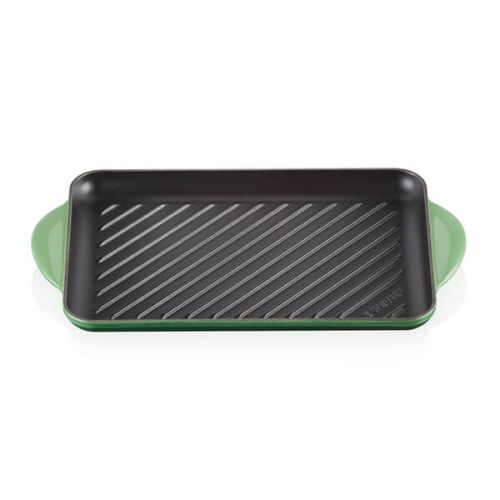 Le Creuset 32cm Bamboo Cast Iron Rectangular Grill with enamel interior, large handles, suitable for all hobs – Keans