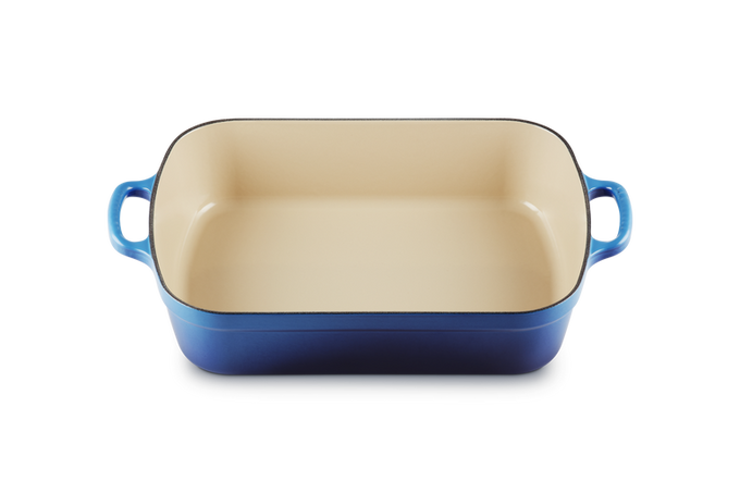 Le Creuset 33cm Cast Iron Rectangular Roaster Azure - Image 2