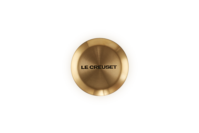 Le Creuset Signature Gold Knob 5.7cm, durable replacement lid knob, available at Keans Claremorris.