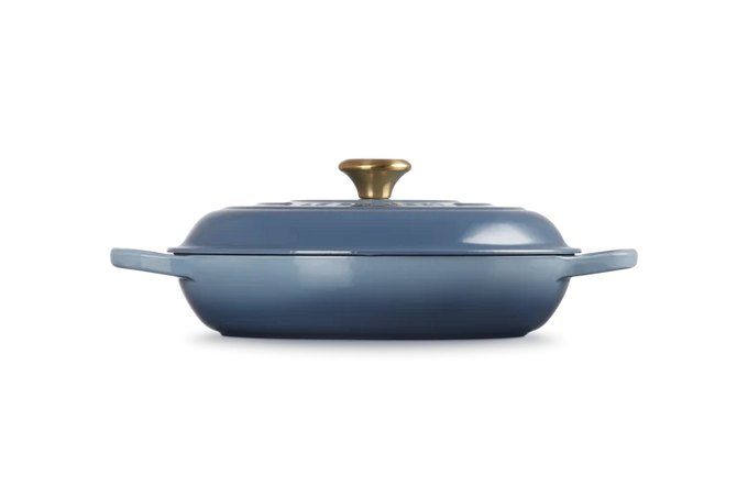 Le Creuset Signature Cast Iron Shallow Casserole 30cm Chambray - Image 3